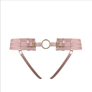 Bordelle Amaya Ouvert Strap Brief, Rose. NWT. L.